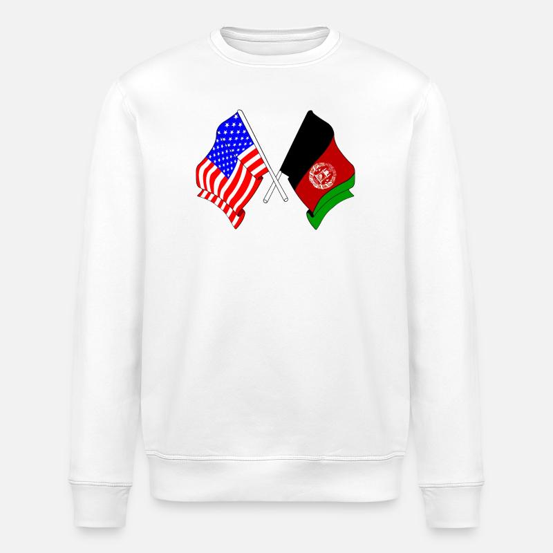 Drapeau des États-Unis Drapeau de l’Afghanistan - Sweat bio ROLLER Stanley/Stella Unisexe - blanc