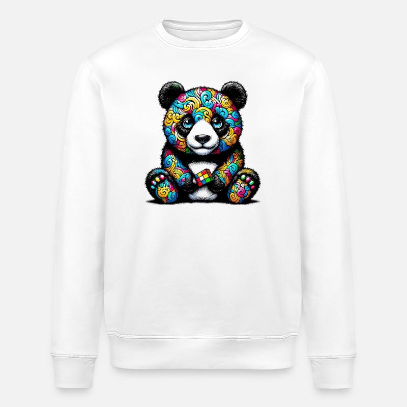 Panda - Stanley/Stella ROLLER Unisex Organic Sweatshirt - white
