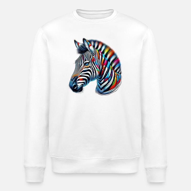 Zebra - Stanley/Stella ROLLER Unisex Organic Sweatshirt - white