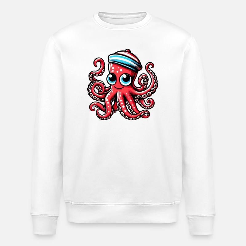 Octopus - Stanley/Stella ROLLER Unisex Organic Sweatshirt - white