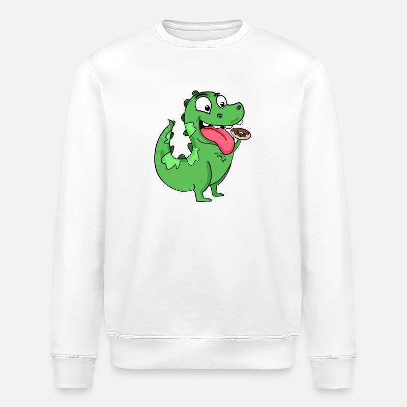 Donut dinosaure à motif Dino - Sweat bio ROLLER Stanley/Stella Unisexe - blanc