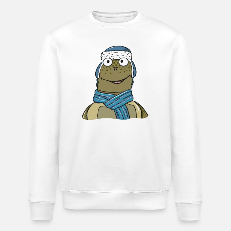 Schildkröte im Winter - Stanley/Stella Unisex Bio-Sweatshirt ROLLER - Weiß