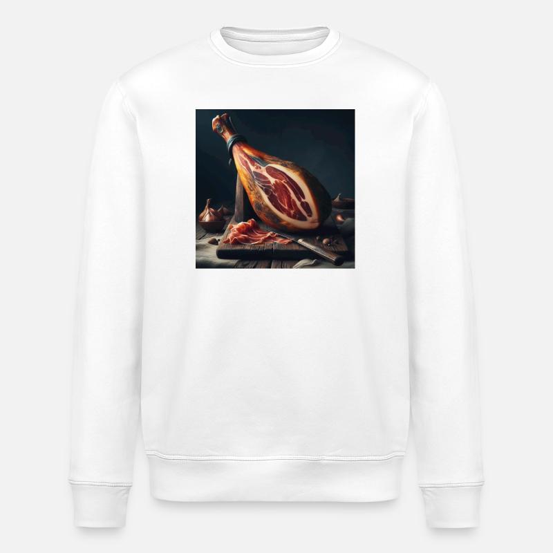 Serrano ham leg - Stanley/Stella ROLLER Unisex Organic Sweatshirt - white