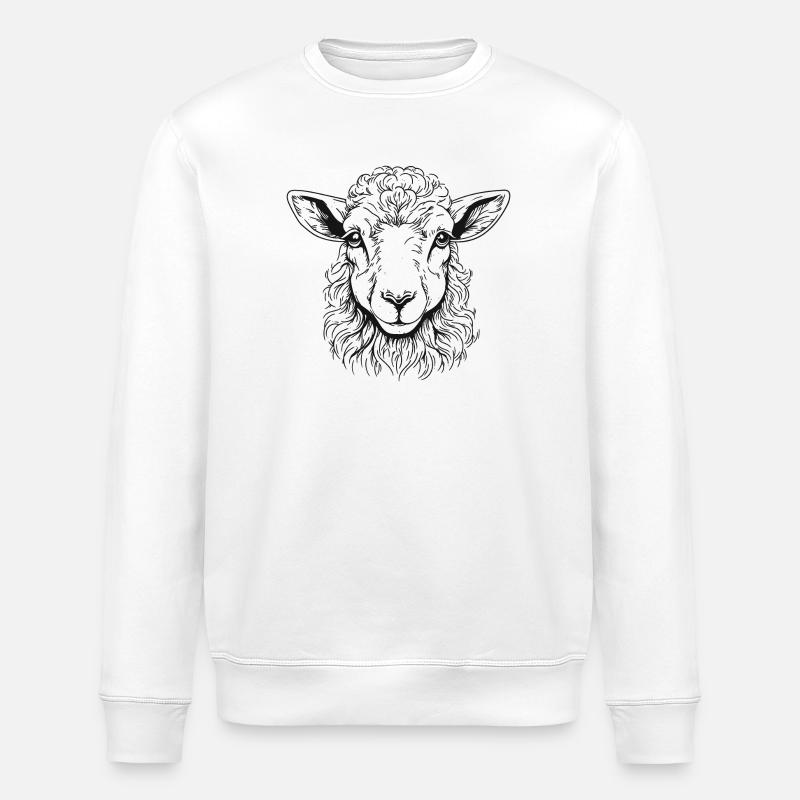 Lamm Portrait - Stanley/Stella Unisex Bio-Sweatshirt ROLLER - Weiß