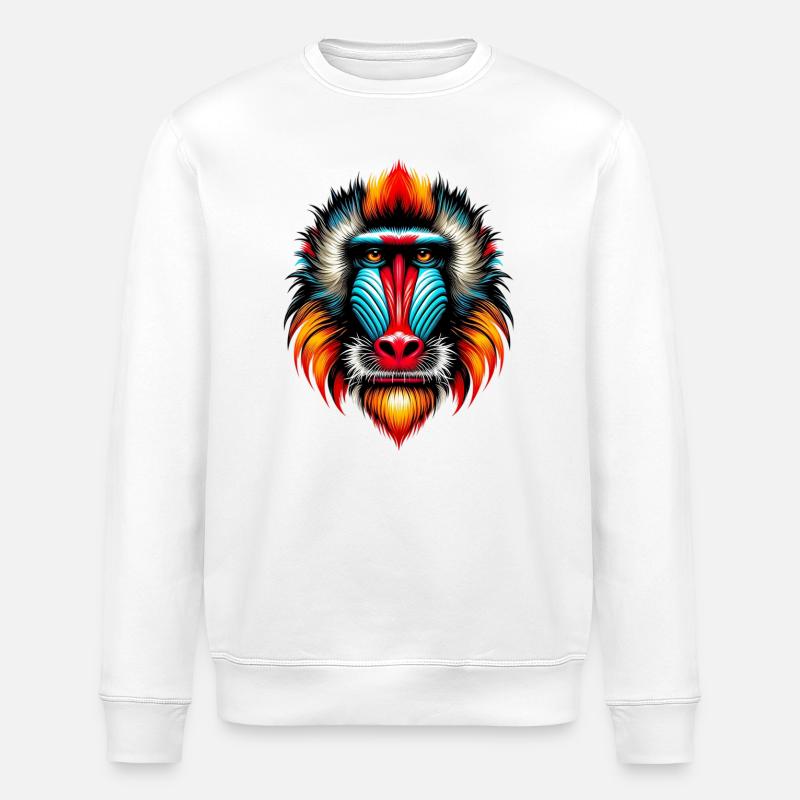 Mandrill-Affe - Stanley/Stella Unisex Bio-Sweatshirt ROLLER - Weiß