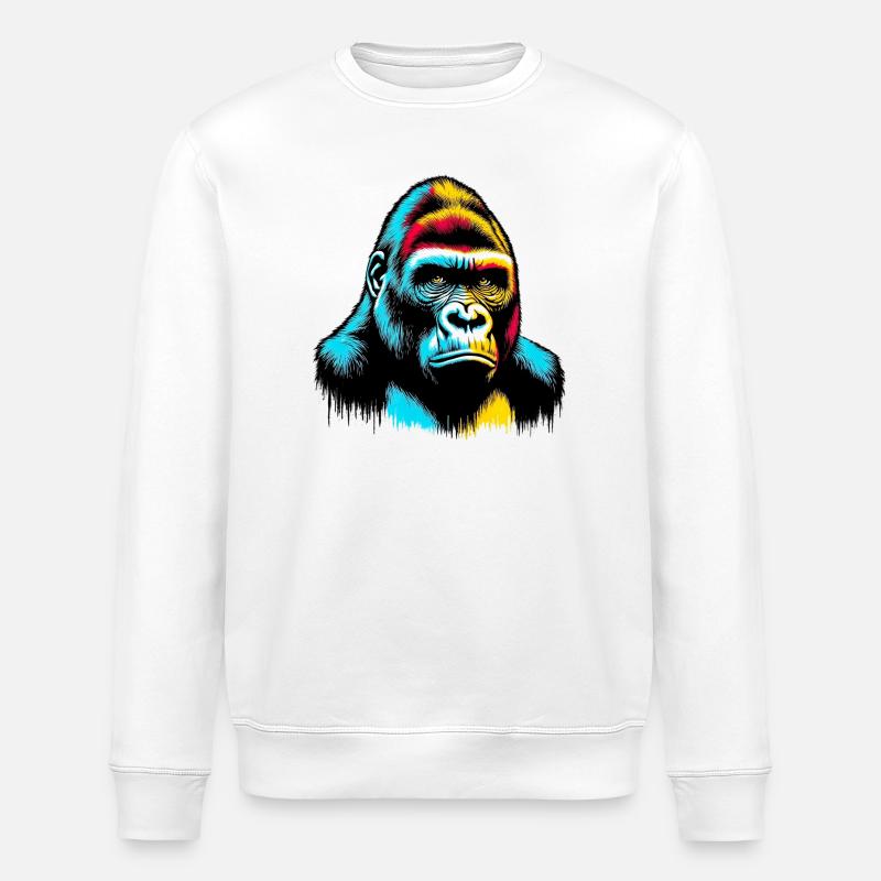 Gorilla - Stanley/Stella ROLLER Unisex Organic Sweatshirt - white