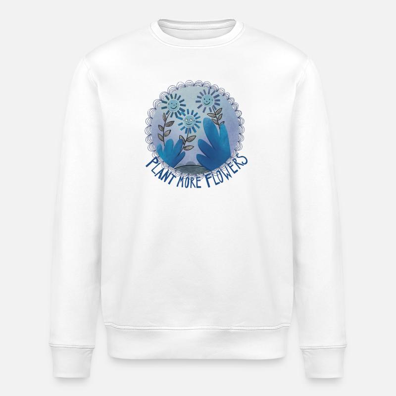 Plant More Flowers - Stanley/Stella Unisex Bio-Sweatshirt ROLLER - Weiß