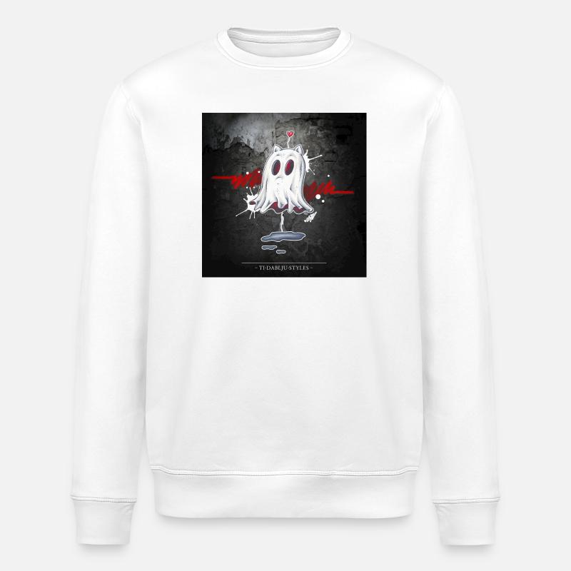 CatGhost amoureux - Sweat bio ROLLER Stanley/Stella Unisexe - blanc
