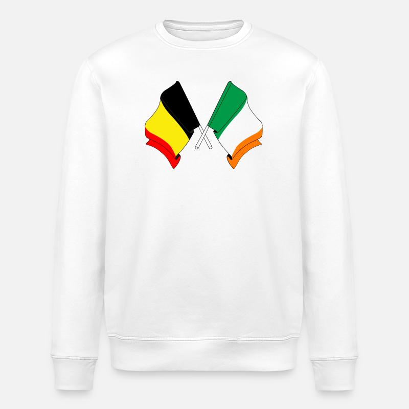 Drapeau Belgique, drapeau Irlande - Sweat bio ROLLER Stanley/Stella Unisexe - blanc
