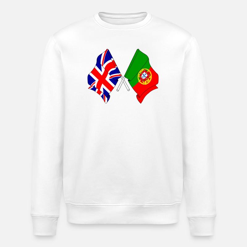 Flagge England, Flagge Portugal - Stanley/Stella Unisex Bio-Sweatshirt ROLLER - Weiß