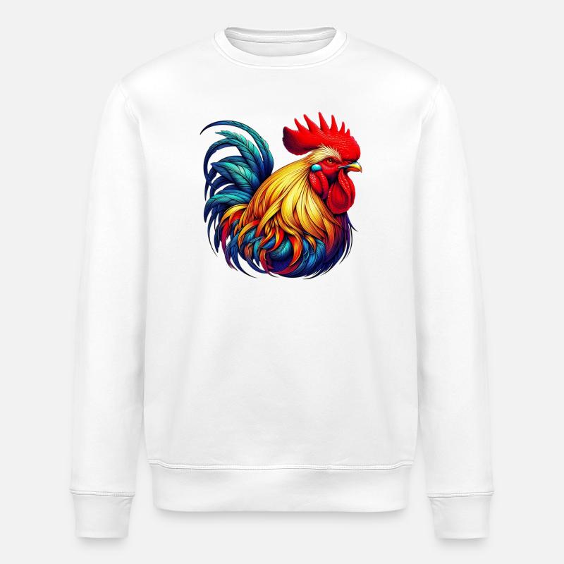 Hahn Henne - Stanley/Stella Unisex Bio-Sweatshirt ROLLER - Weiß