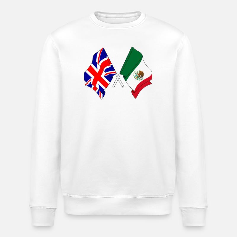 Drapeau de l’Angleterre, drapeau du Mexique - Sweat bio ROLLER Stanley/Stella Unisexe - blanc