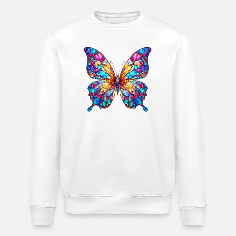 Butterfly - Stanley/Stella ROLLER Unisex Organic Sweatshirt - white