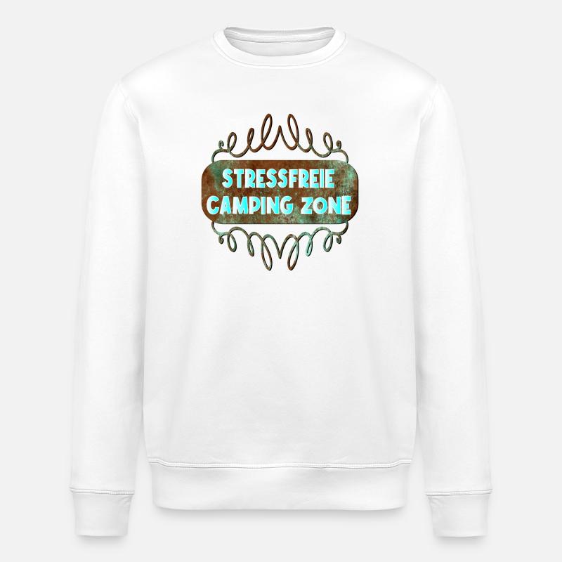 CAMPING - KEIN STRESS - Stanley/Stella Unisex Bio-Sweatshirt ROLLER - Weiß
