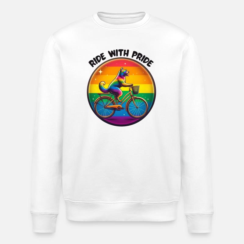 Ride with pride - Stanley/Stella ROLLER Unisex Organic Sweatshirt - white