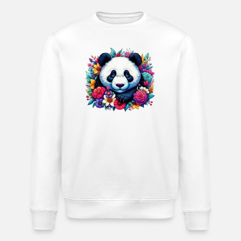 Panda - Stanley/Stella Unisex Bio-Sweatshirt ROLLER - Weiß