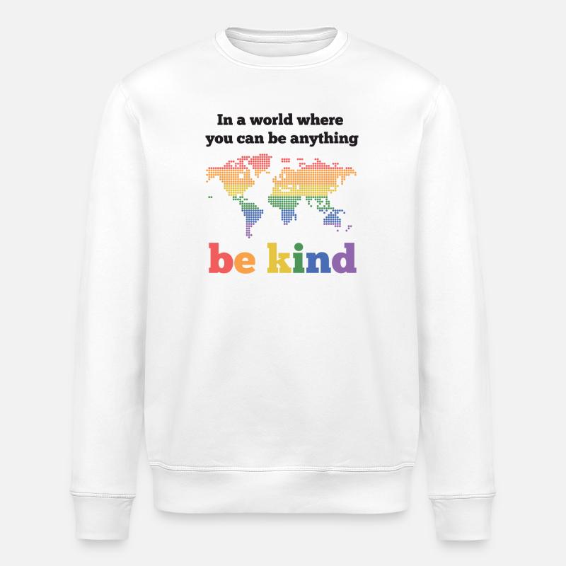 LGBTQ-Pride-Monat - Sei freundlich - Stanley/Stella Unisex Bio-Sweatshirt ROLLER - Weiß