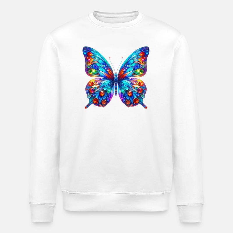 Schmetterling - Stanley/Stella Unisex Bio-Sweatshirt ROLLER - Weiß