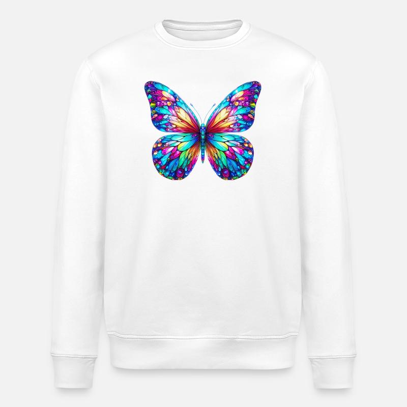 Schmetterling - Stanley/Stella Unisex Bio-Sweatshirt ROLLER - Weiß