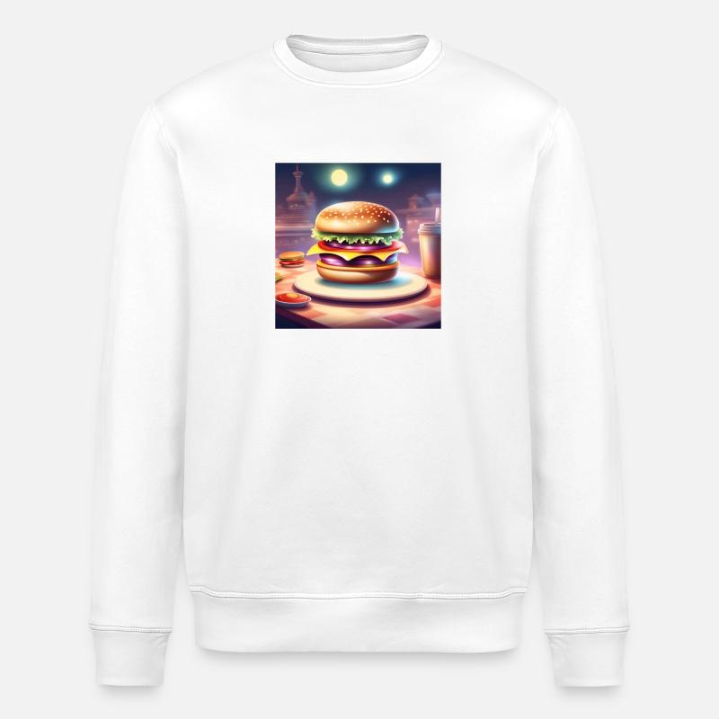 burger, hamburger, fast food - Sweat bio ROLLER Stanley/Stella Unisexe - blanc