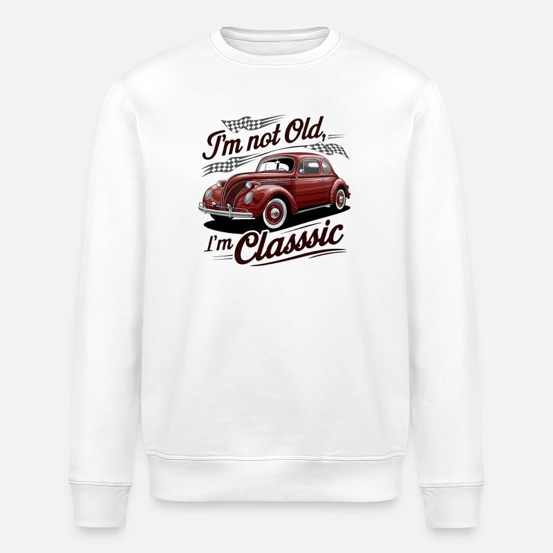 Vintage Retro Flight Classic Car Design - Sweat bio ROLLER Stanley/Stella Unisexe - blanc