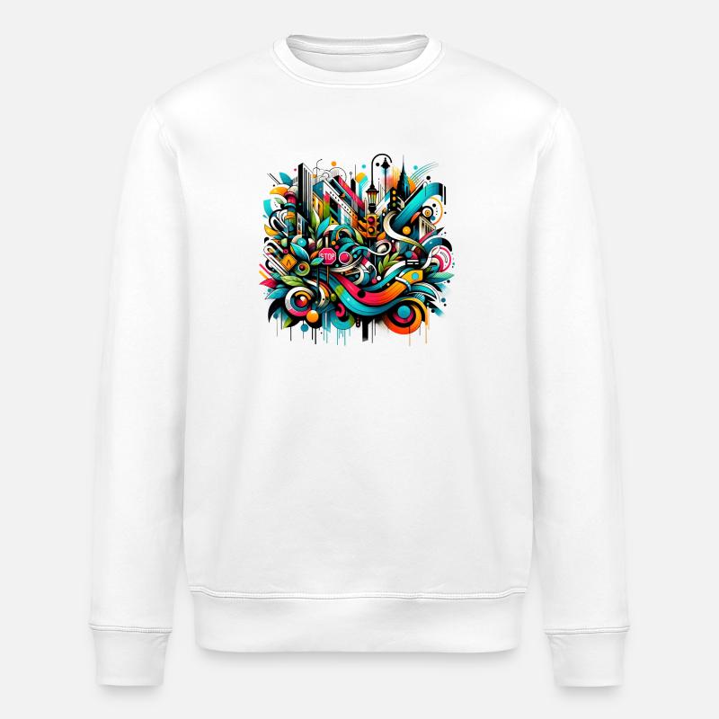 Dynamic Graffiti Illustration Urban Art - Stanley/Stella ROLLER Unisex Organic Sweatshirt - white