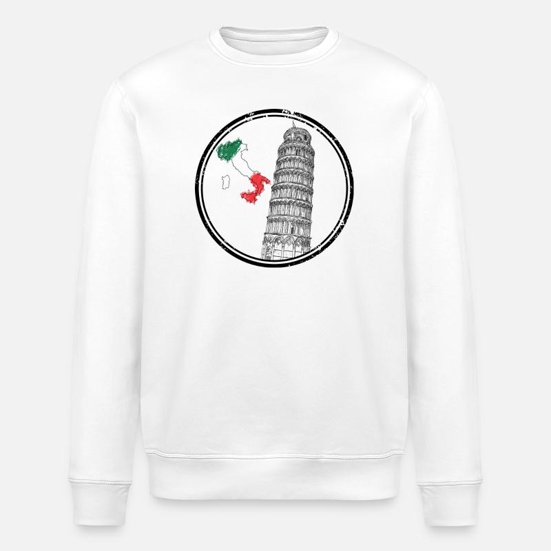 Italie Carte Drapeau Couleurs - Sweat bio ROLLER Stanley/Stella Unisexe - blanc