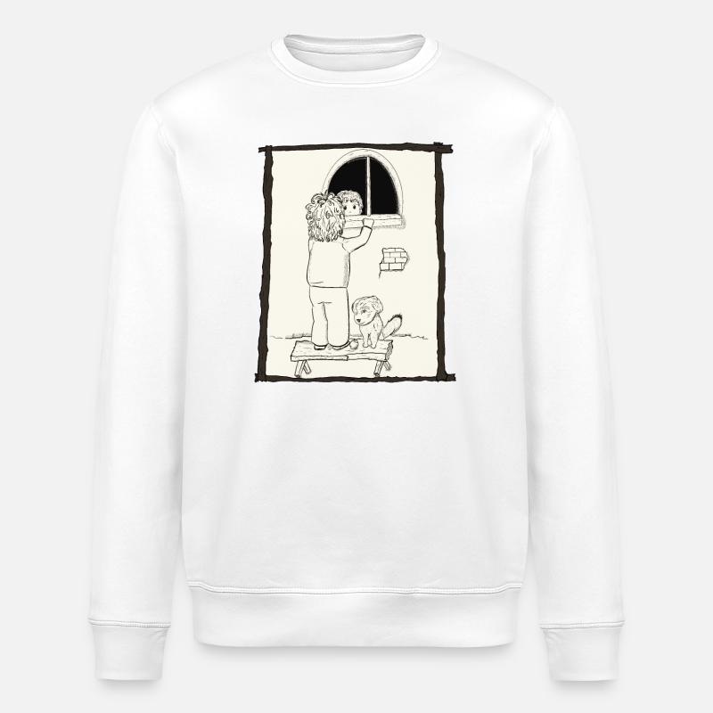 Hunde & Kinder & Bälle Tintenversion - Stanley/Stella Unisex Bio-Sweatshirt ROLLER - Weiß
