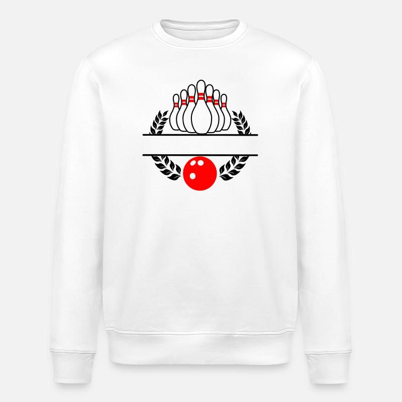 Couronne de laurier bowling Bowling rouge - Sweat bio ROLLER Stanley/Stella Unisexe - blanc