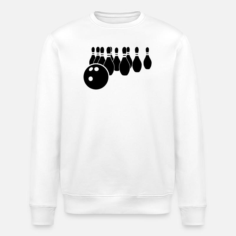 Bowling logo - Stanley/Stella ROLLER Unisex Organic Sweatshirt - white