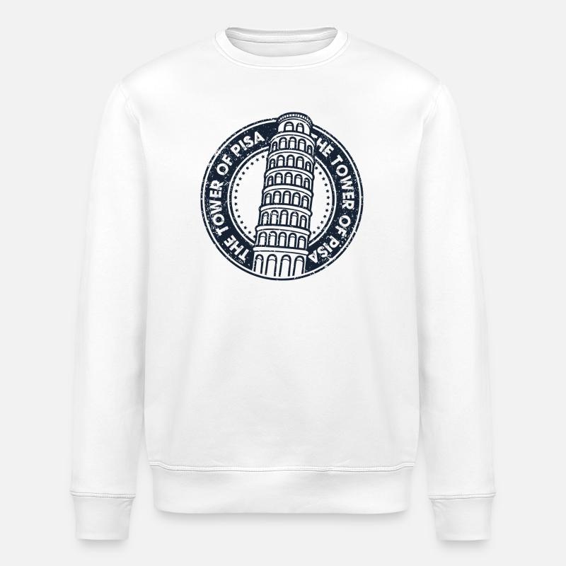 Pisa Tower Abzeichen Emblem - Stanley/Stella Unisex Bio-Sweatshirt ROLLER - Weiß