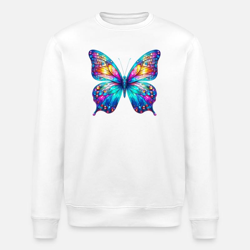 Butterfly - Stanley/Stella ROLLER Unisex Organic Sweatshirt - white