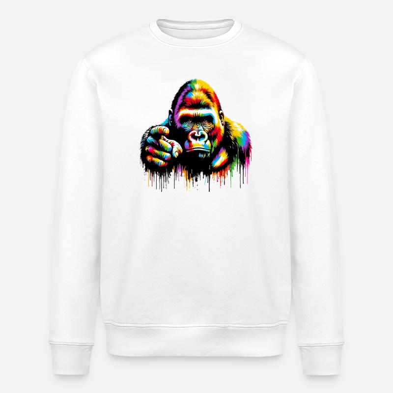 Gorilla - Stanley/Stella ROLLER Unisex Organic Sweatshirt - white