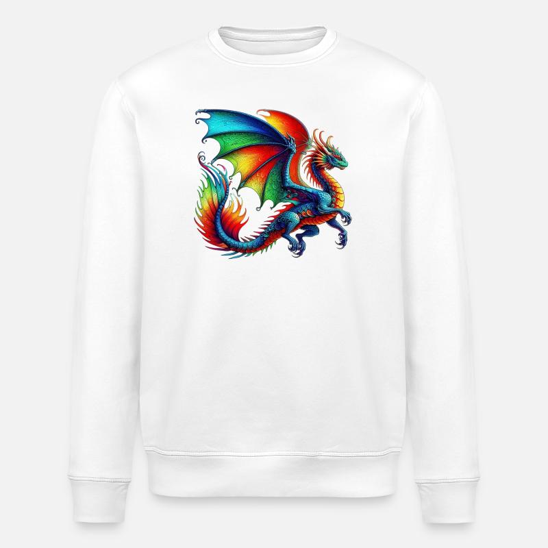 Dragon - Stanley/Stella ROLLER Unisex Organic Sweatshirt - white