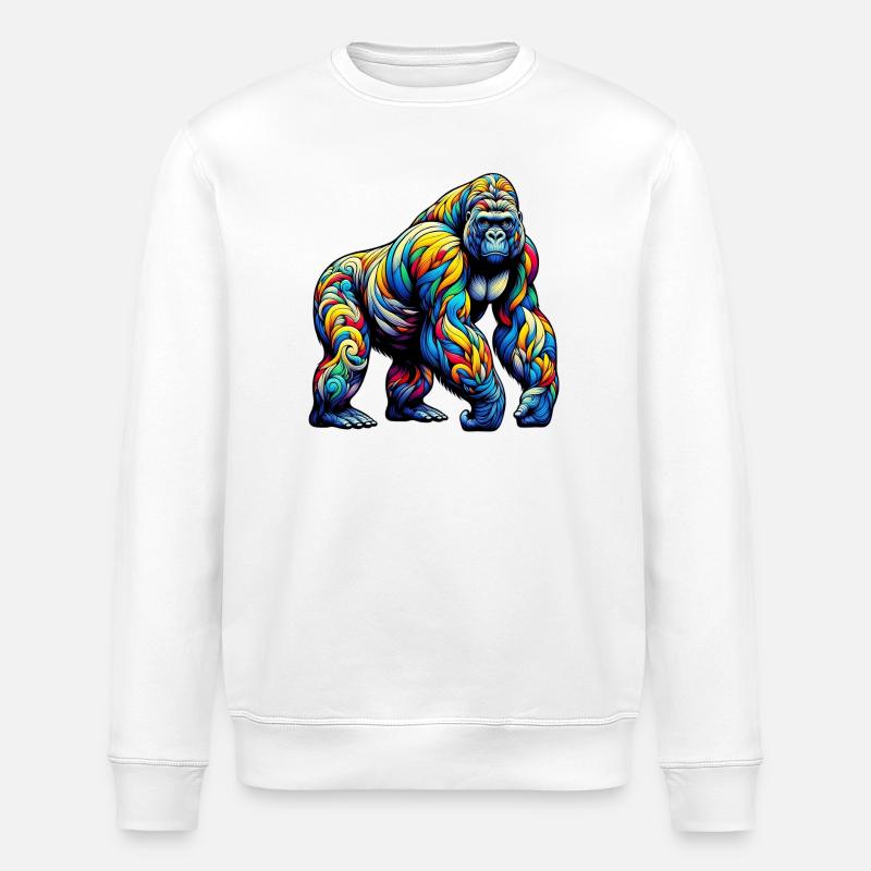 Gorille - Sweat bio ROLLER Stanley/Stella Unisexe - blanc