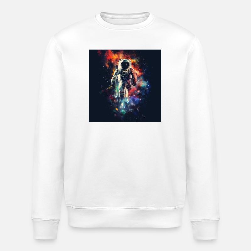 Astronauts Design Space Planets Space - Stanley/Stella ROLLER Unisex Organic Sweatshirt - white