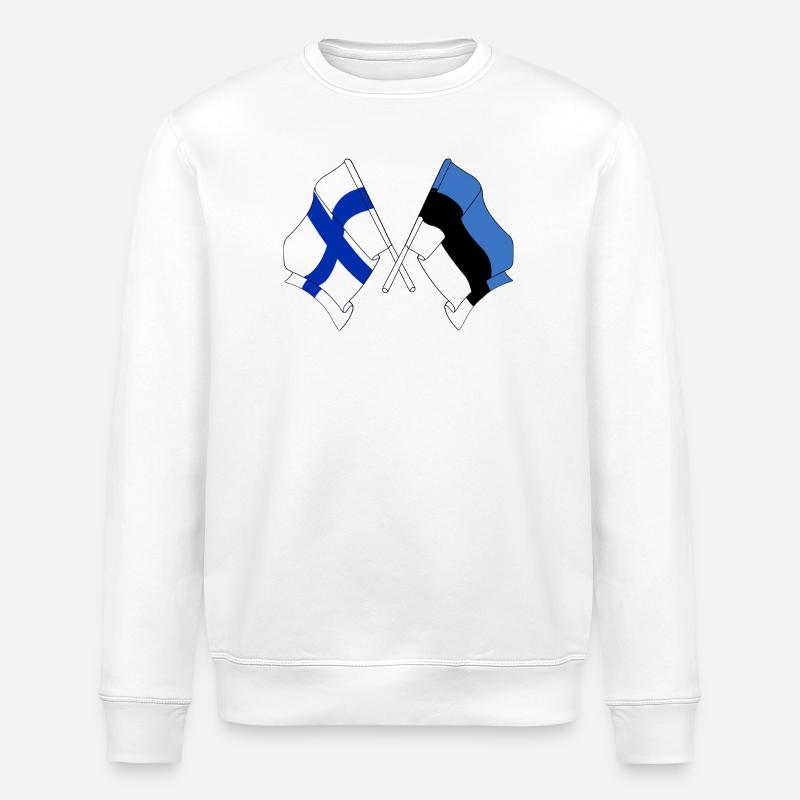 Drapeau Finlande, drapeau Estonie - Sweat bio ROLLER Stanley/Stella Unisexe - blanc