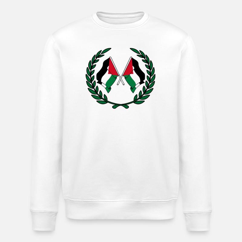 Drapeaux palestiniens en couronne de laurier - Sweat bio ROLLER Stanley/Stella Unisexe - blanc