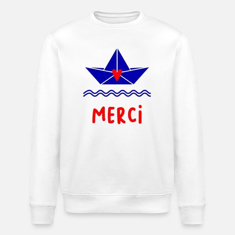 MERCI. MAÎTRESSE. MAÎTRE - Sweat bio ROLLER Stanley/Stella Unisexe - blanc