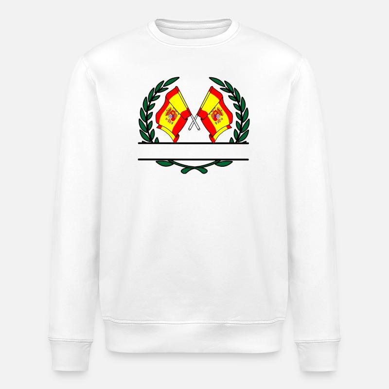 Drapeaux Espagne bannière couronne de laurier - Sweat bio ROLLER Stanley/Stella Unisexe - blanc