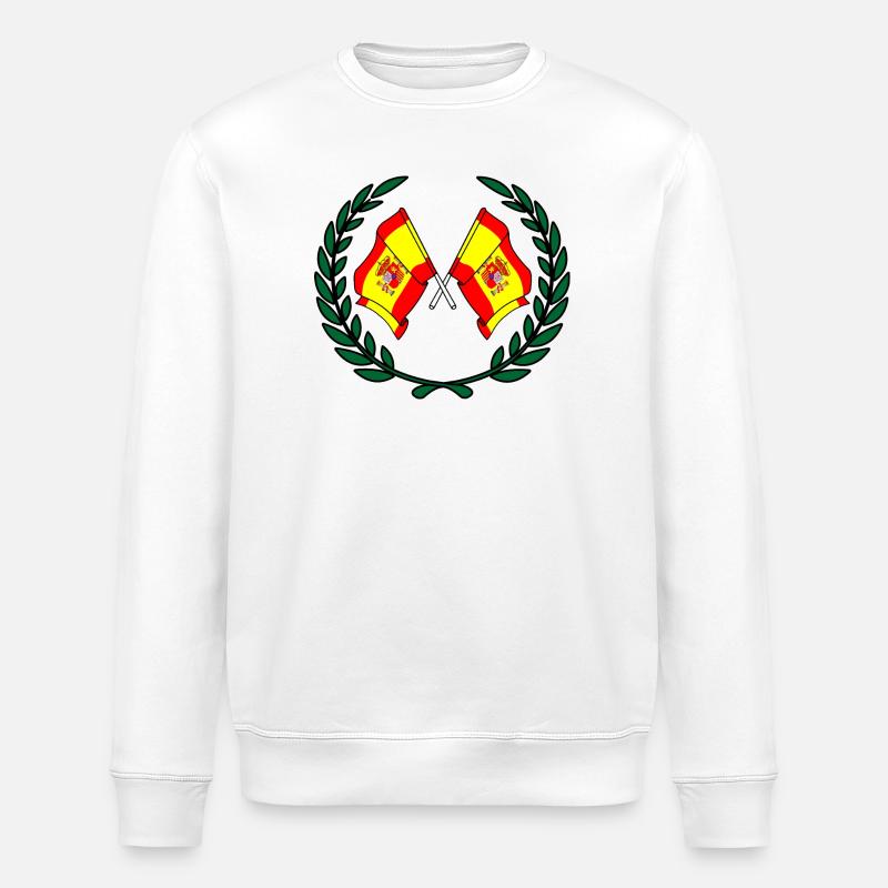 Drapeaux Espagne en couronne de laurier - Sweat bio ROLLER Stanley/Stella Unisexe - blanc