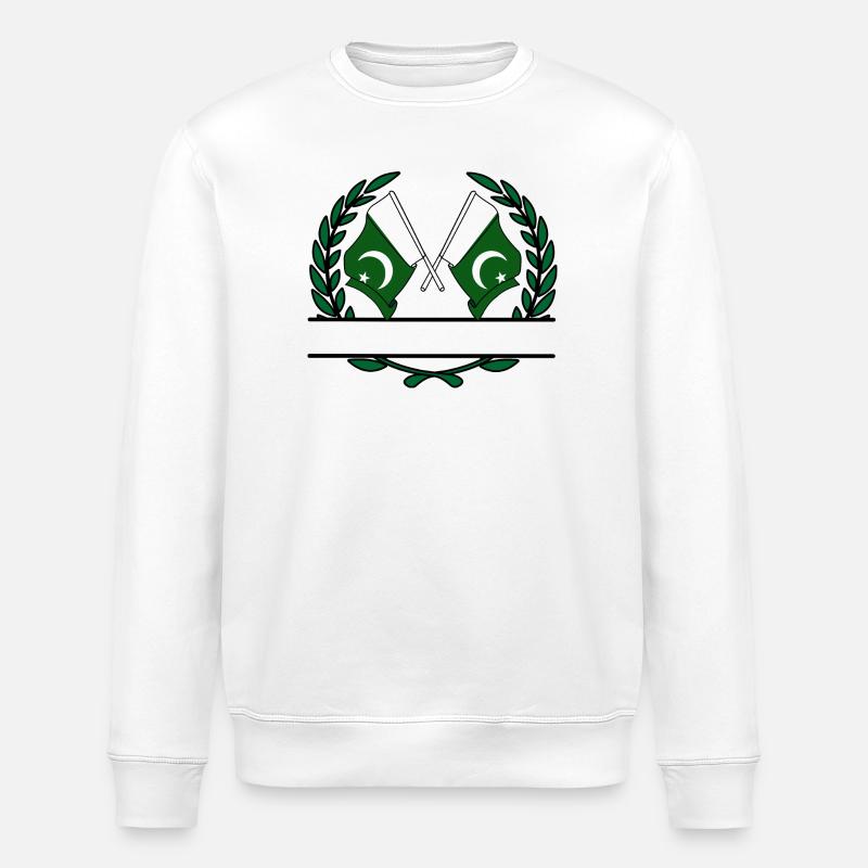 Drapeaux Pakistan bannière couronne de laurier - Sweat bio ROLLER Stanley/Stella Unisexe - blanc