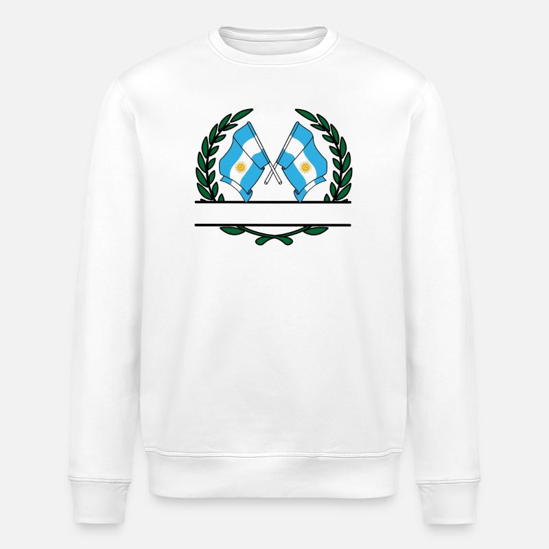 Drapeaux Argentine bannière couronne de laurier - Sweat bio ROLLER Stanley/Stella Unisexe - blanc