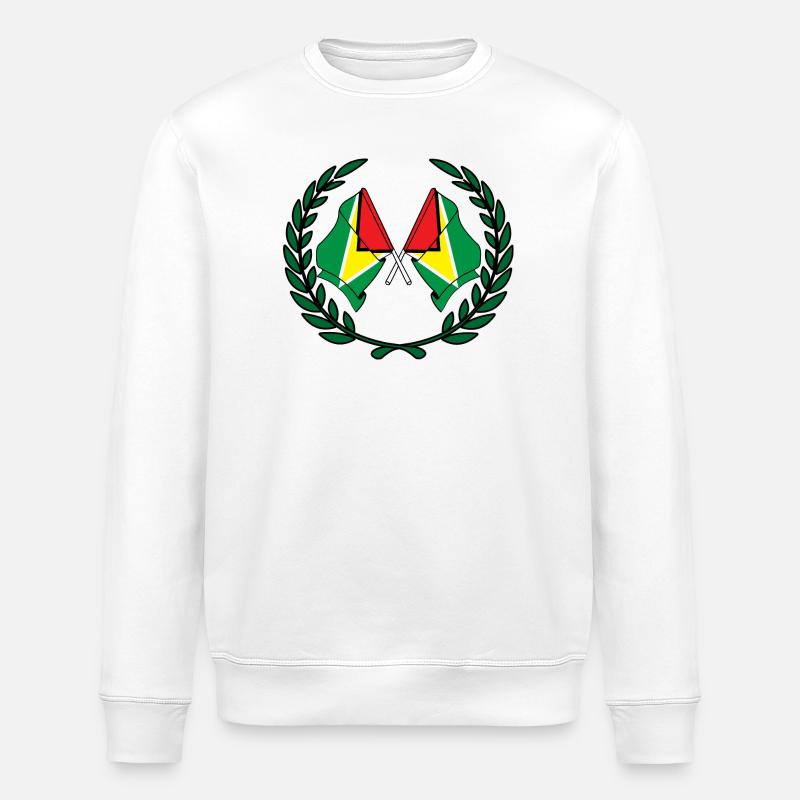 Drapeaux Guyane en couronne de laurier - Sweat bio ROLLER Stanley/Stella Unisexe - blanc