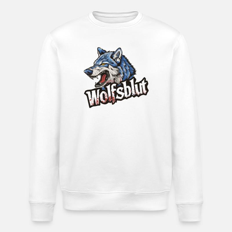 Wolfsblut Werewolf Logo - Stanley/Stella ROLLER Unisex Organic Sweatshirt - white