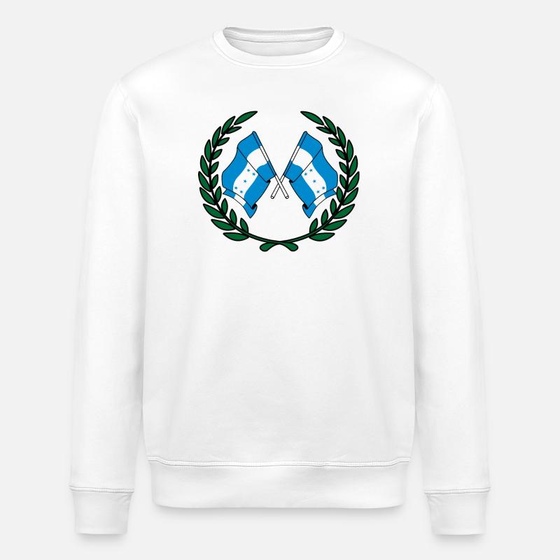 Drapeaux Honduras en couronne de laurier - Sweat bio ROLLER Stanley/Stella Unisexe - blanc