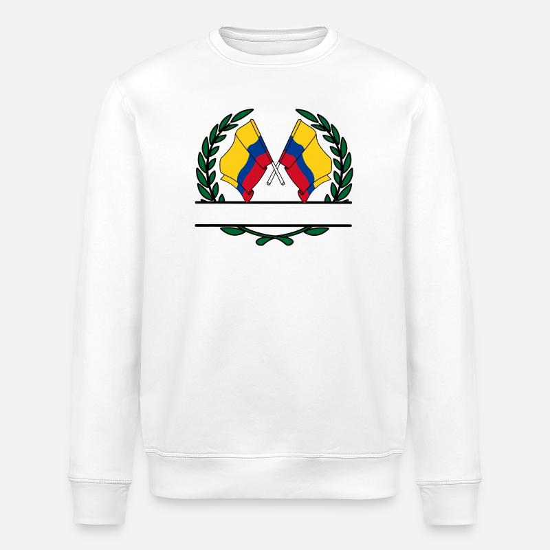 Flags Columbia laurel wreath banner - Stanley/Stella ROLLER Unisex Organic Sweatshirt - white