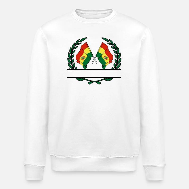 Drapeaux Bolivie bannière couronne de laurier - Sweat bio ROLLER Stanley/Stella Unisexe - blanc