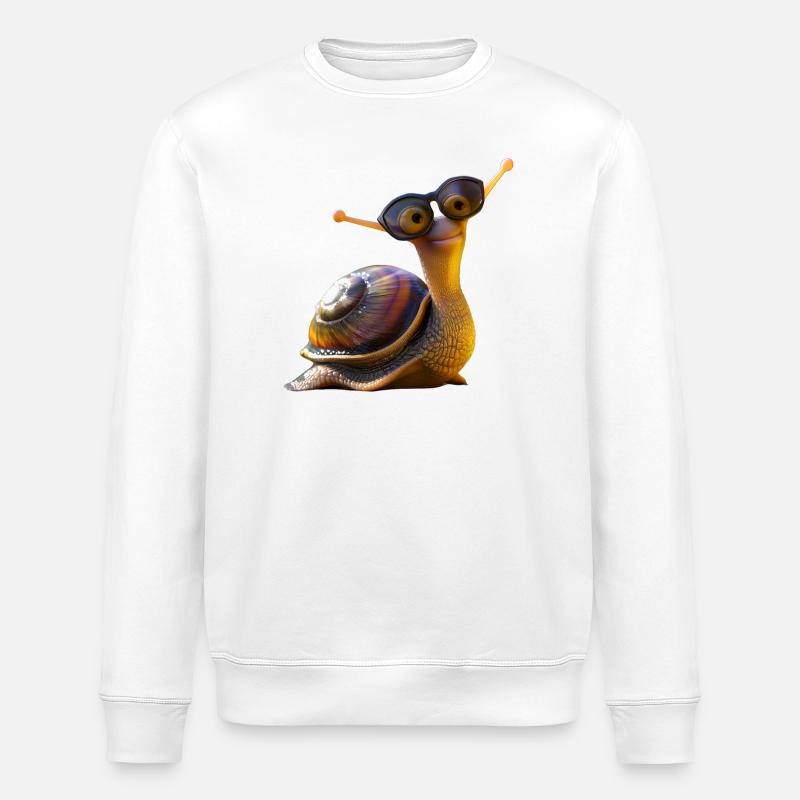 Snail Vineyard Snail Shell Snails - Stanley/Stella ROLLER Unisex Organic Sweatshirt - white