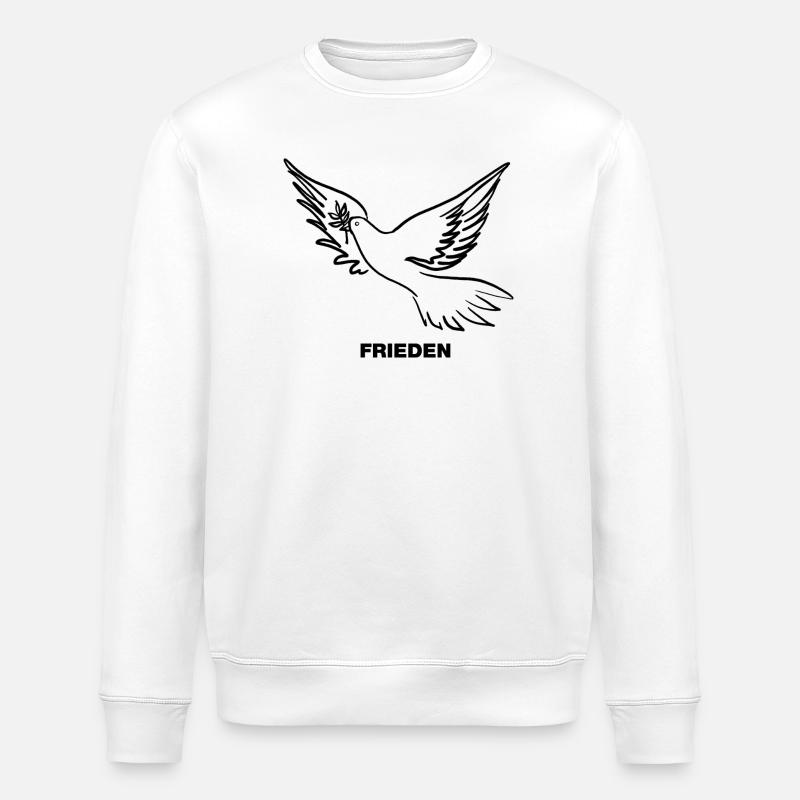 Frieden / Pace / Peace - Friedenstaube - Stanley/Stella Unisex Bio-Sweatshirt ROLLER - Weiß